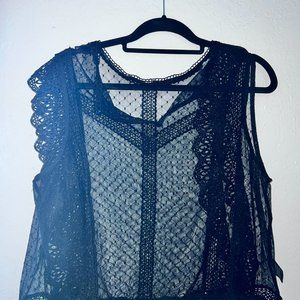 black See Through Top Blouse